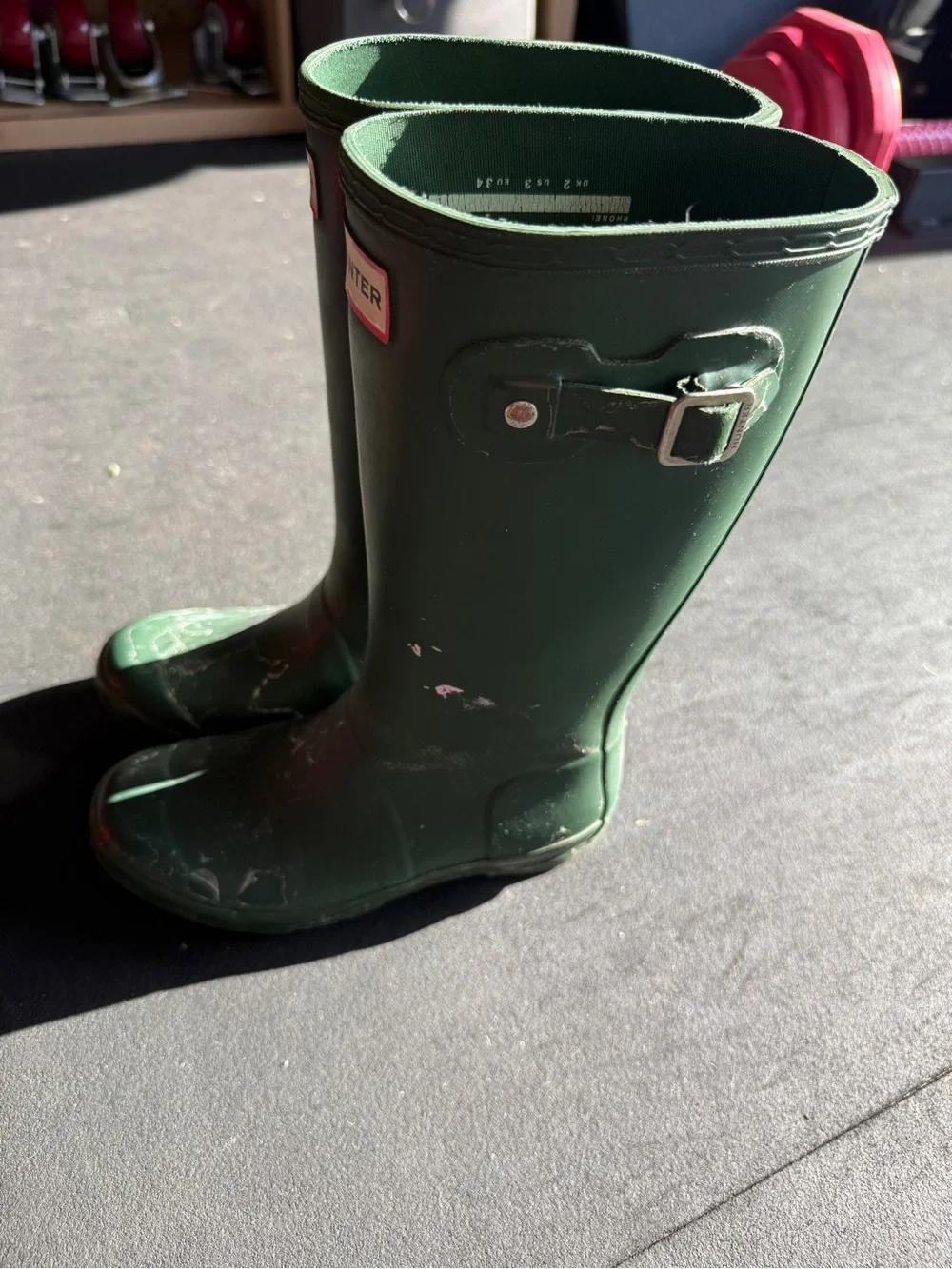 Hunter Kids Forest Green Waterproof Tall Rain Boots